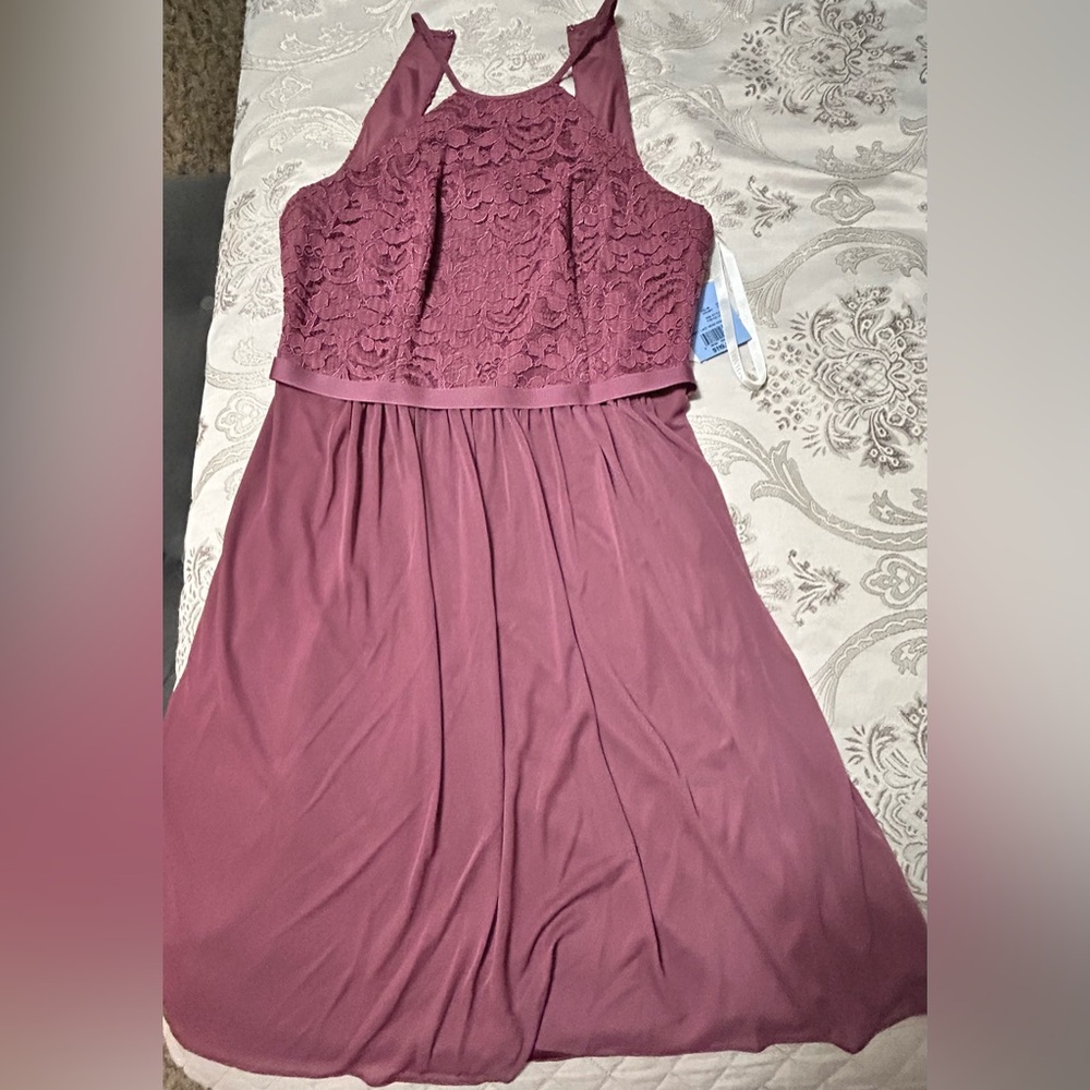 David’s Bridal Lace Burgundy Dress NWT